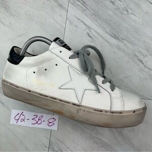 •Golden Goose Hi Star Superstar White Leather Gray Black Italy Women’s Size 42